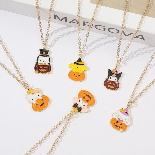 🎃 Halloween Pumpkin Kawaii Character Necklace