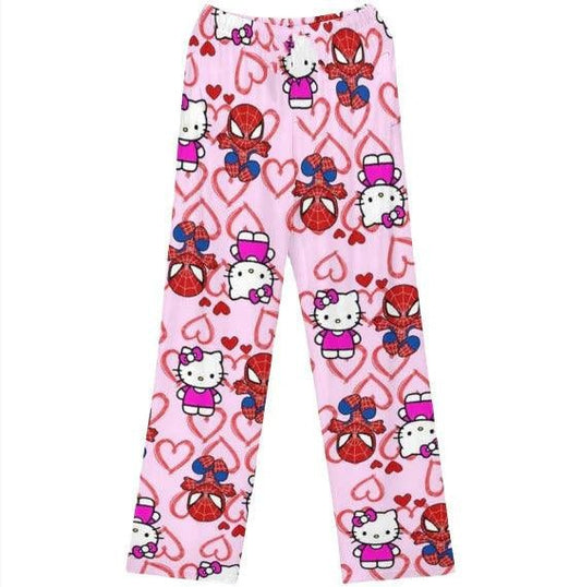 HelloKitty & Spiderman Fleece Pajamas Pants