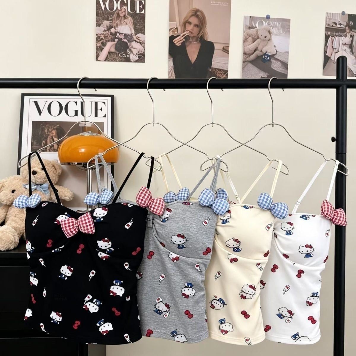 Hello Kitty Bow Cami Tank Top with Built-in Bra