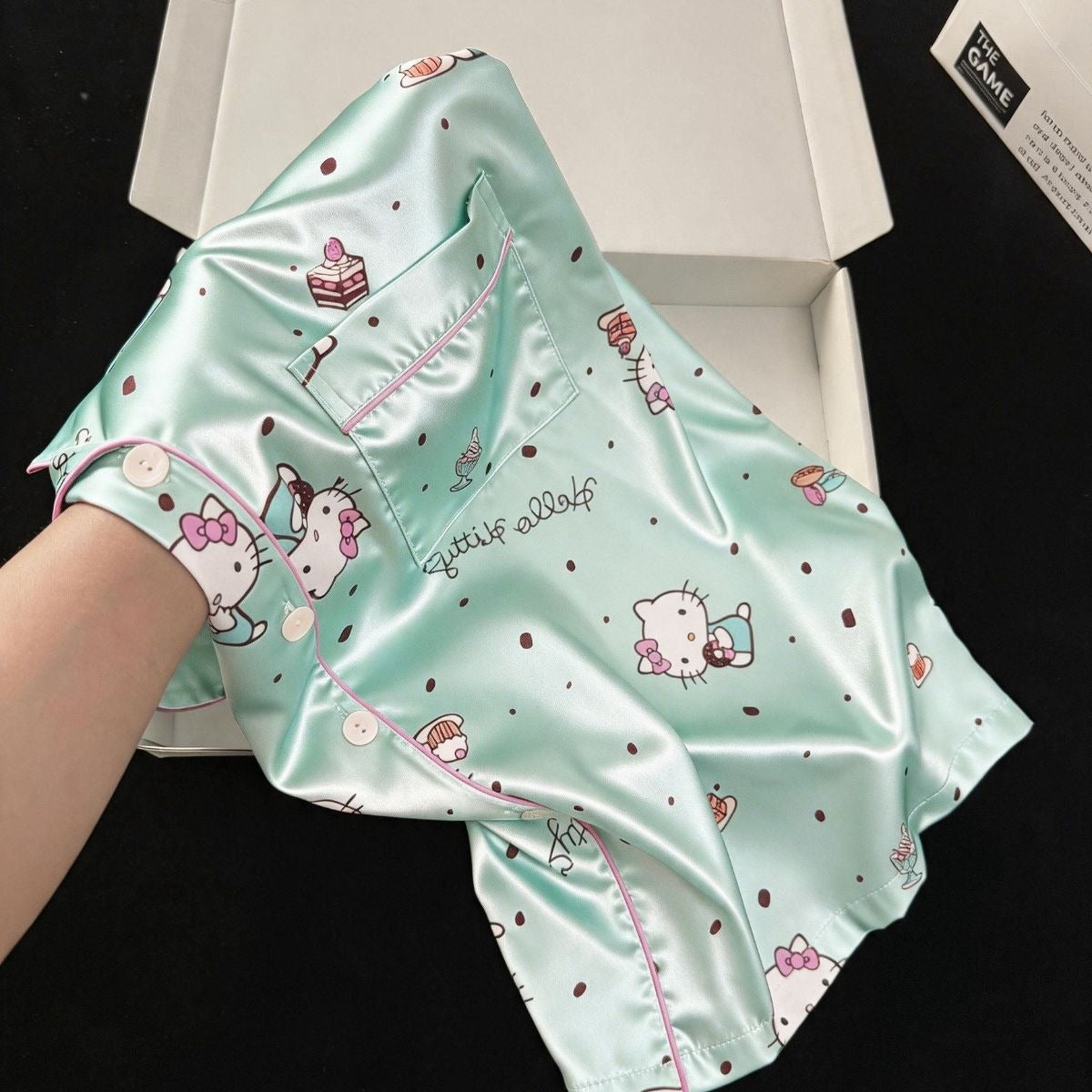 Mint Hello Kitty Satin Summer Pajama Set