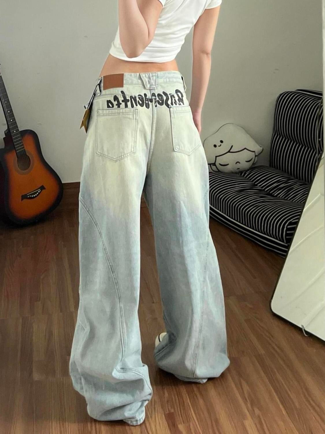 Hello Kitty Graffiti Wide Leg Jeans