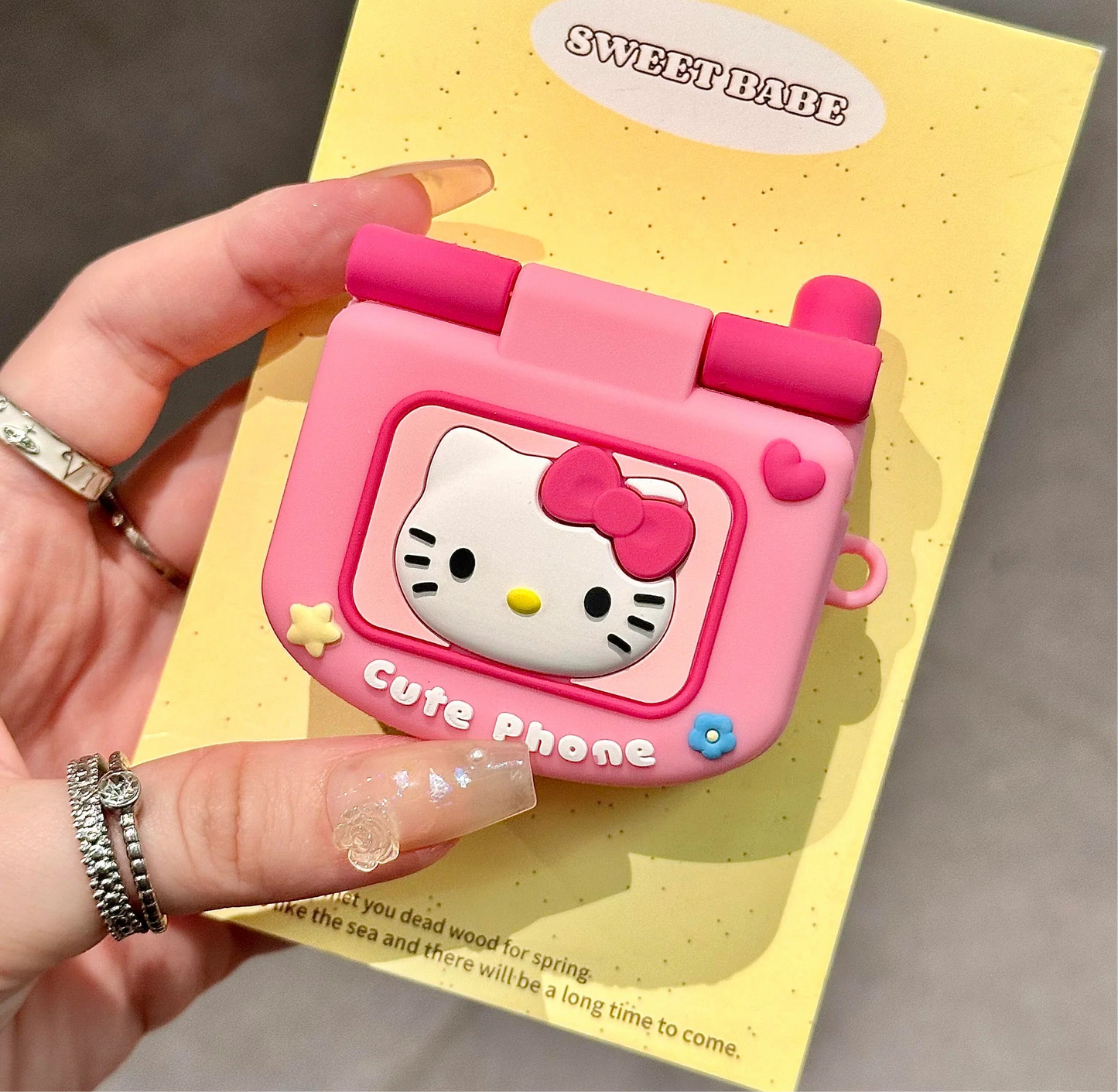 Hello Kitty Pink Phone-Shaped Silicone AirPods Case