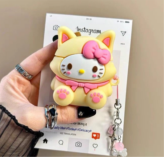 HelloKitty Cute  Fox Cosplay Airpods Case With Charm