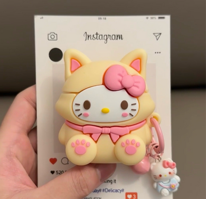 HelloKitty Cute  Fox Cosplay Airpods Case With Charm