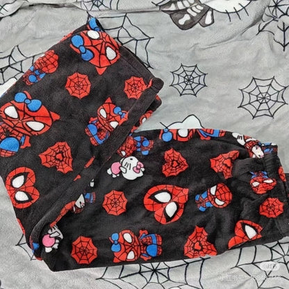 HelloKitty&Spiderman Fluffy Fleece Warm Pajamas Pants