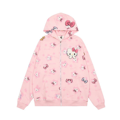 HelloKitty Oversize Sweet Patterned Hoodie