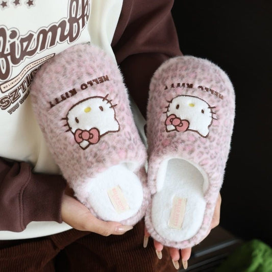 Hello Kitty Leopard Fluffy Slipper