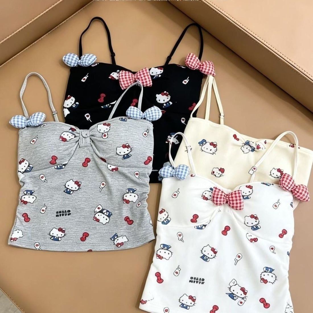 Hello Kitty Bow Cami Tank Top with Built-in Bra