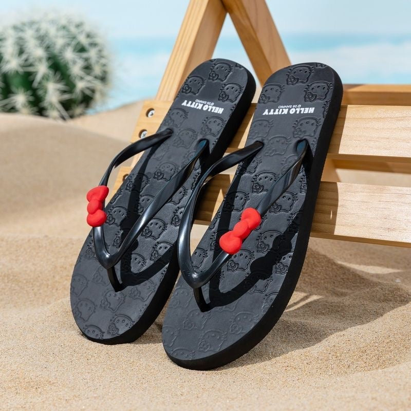 Hello Kitty 3D Red Bow Summer Beach Flip Flops