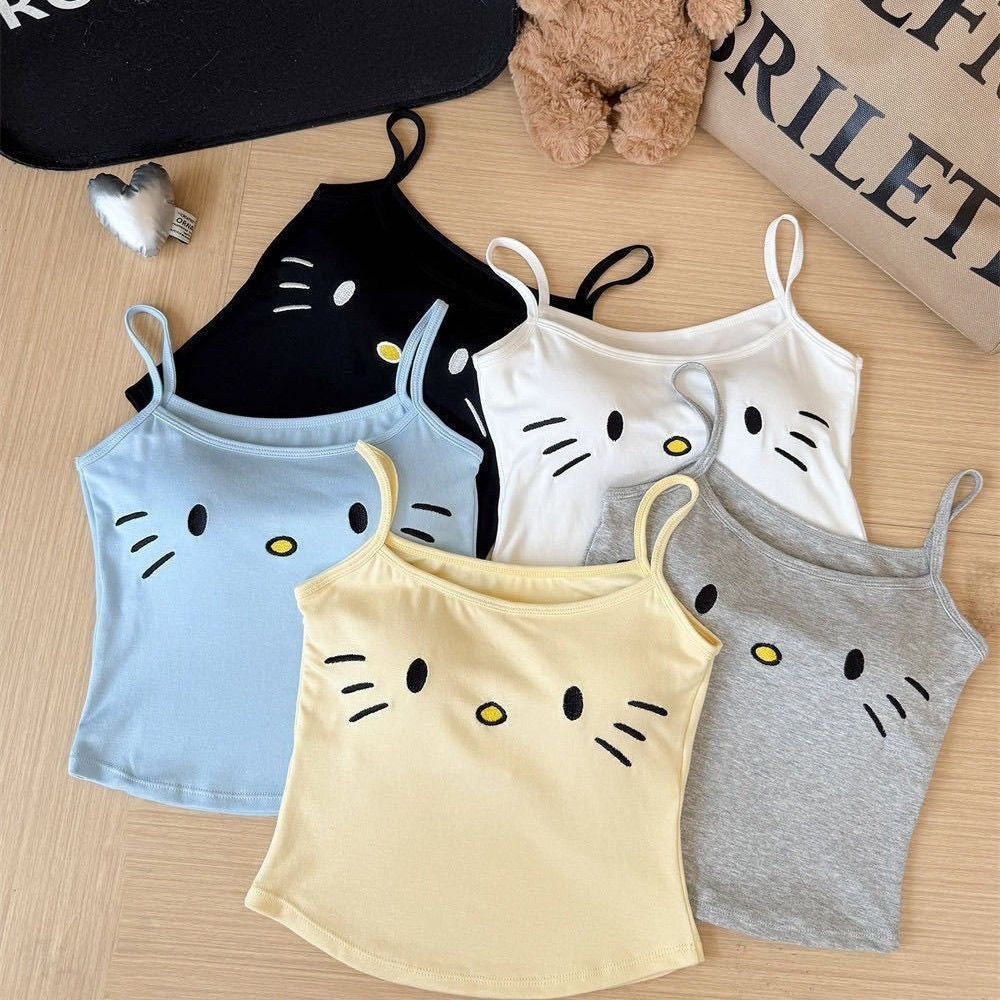 Hello Kitty Print Cami Top with Built-in Bra