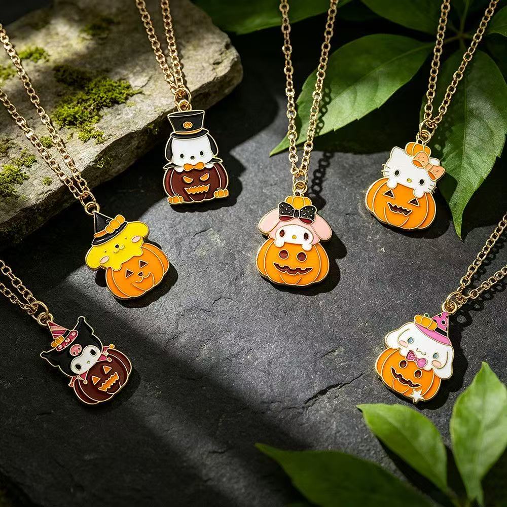🎃 Halloween Pumpkin Kawaii Character Necklace