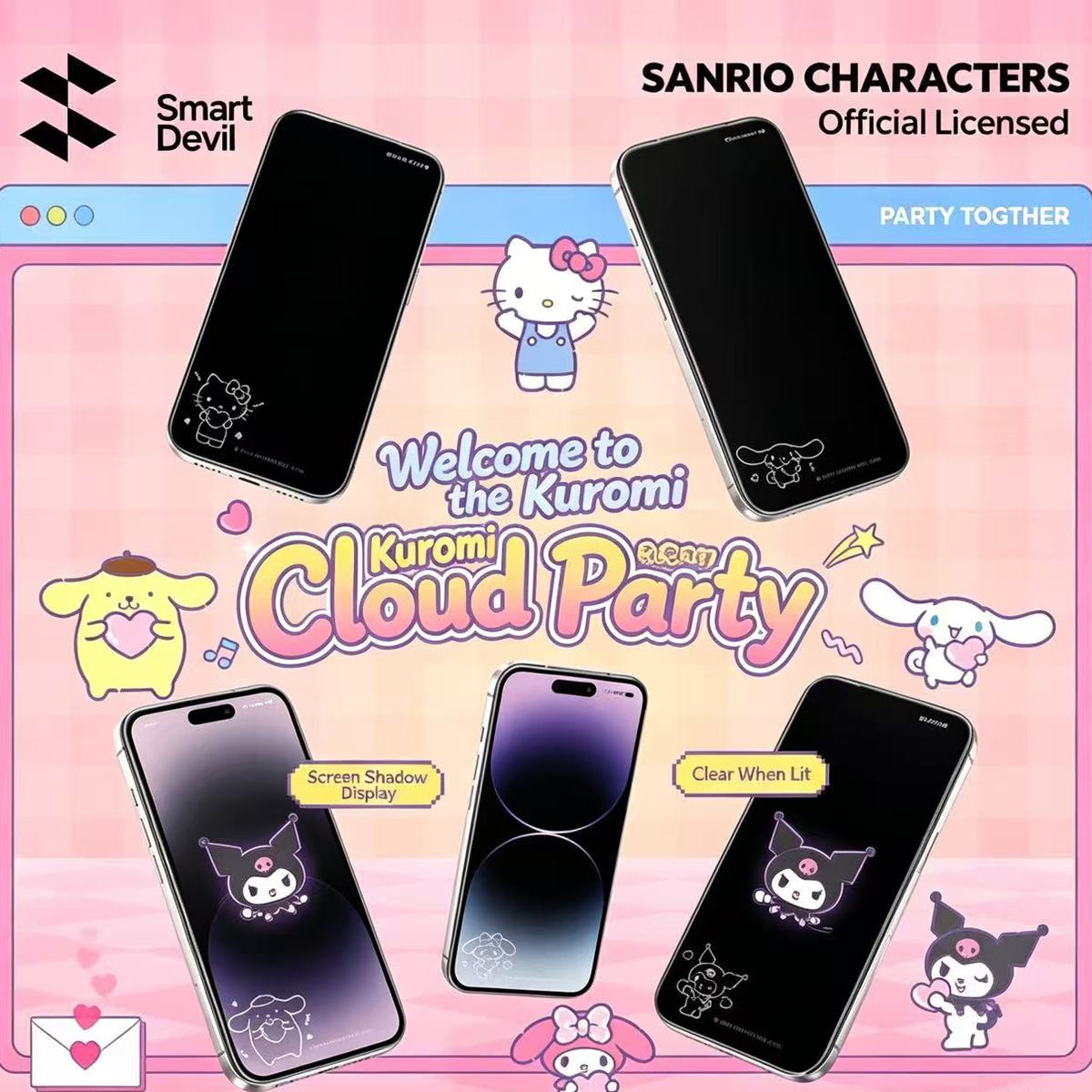 Sanrio Invisible Print Screen Protector | Sleep‑Screen Cartoon Pattern