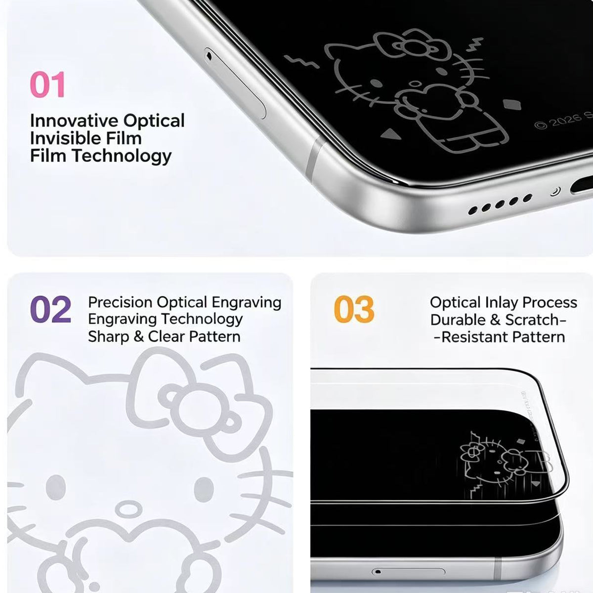 Sanrio Invisible Print Screen Protector | Sleep‑Screen Cartoon Pattern
