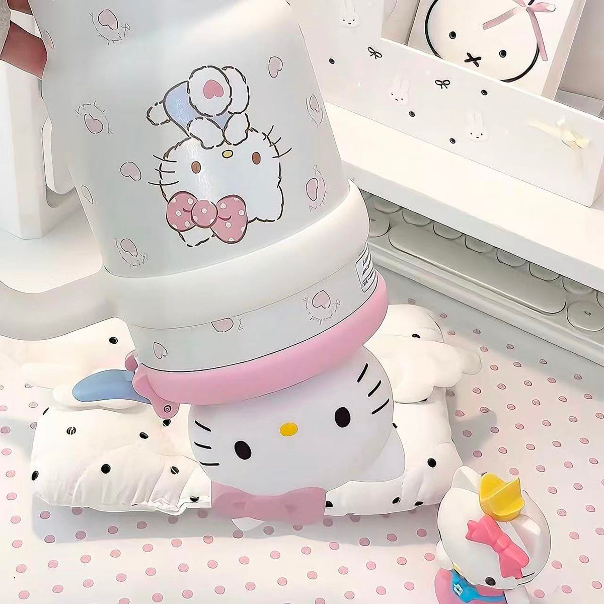 🎀Hello Kitty Kawaii Insulated Tumbler With 3D Topper, 700ml Travel Coffee Mug