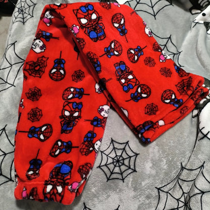 HelloKitty&Spiderman Fluffy Fleece Warm Pajamas Pants