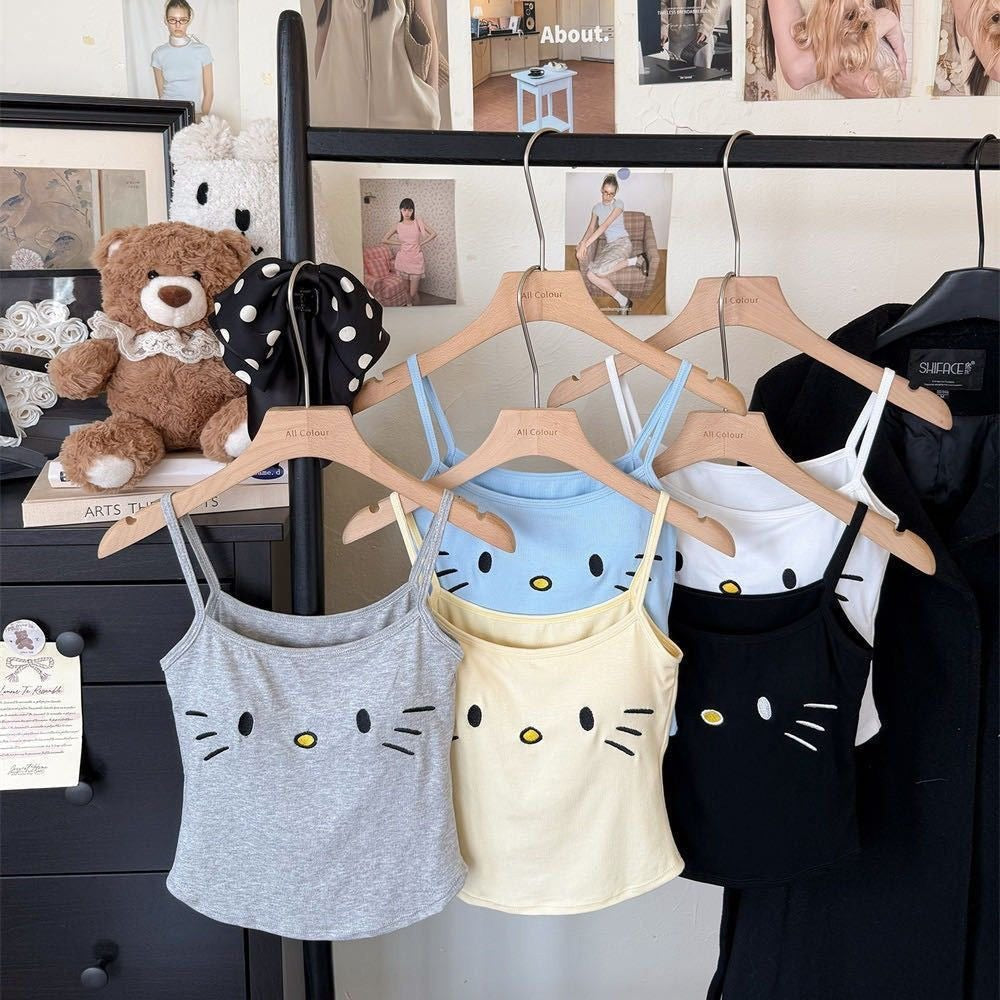 Hello Kitty Print Cami Top with Built-in Bra