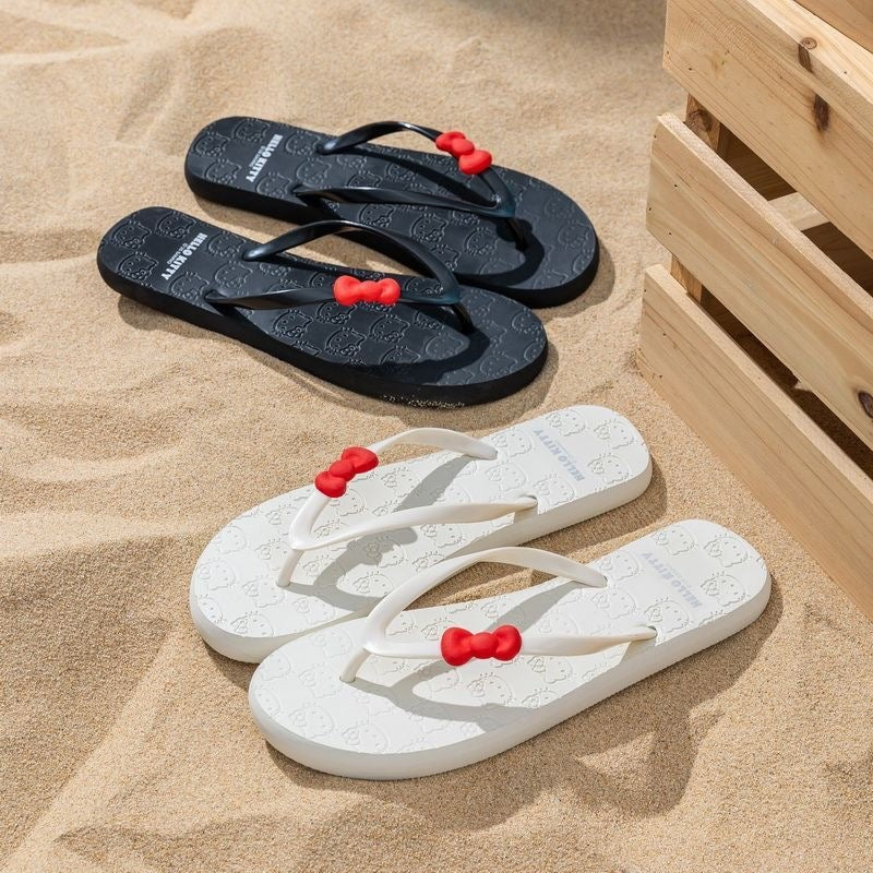 Hello Kitty 3D Red Bow Summer Beach Flip Flops