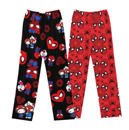 HelloKitty&Spiderman Fluffy Fleece Warm Pajamas Pants