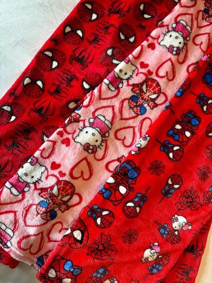 HelloKitty&Spiderman Fluffy Fleece Warm Pajamas Pants