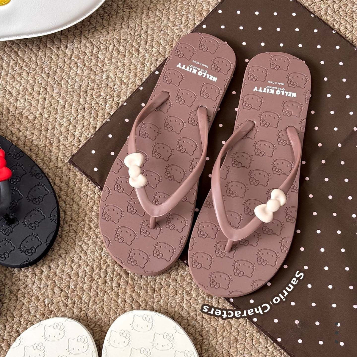 Hello Kitty 3D Red Bow Summer Beach Flip Flops