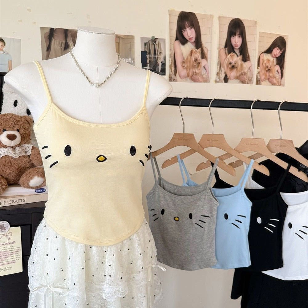 Hello Kitty Print Cami Top with Built-in Bra