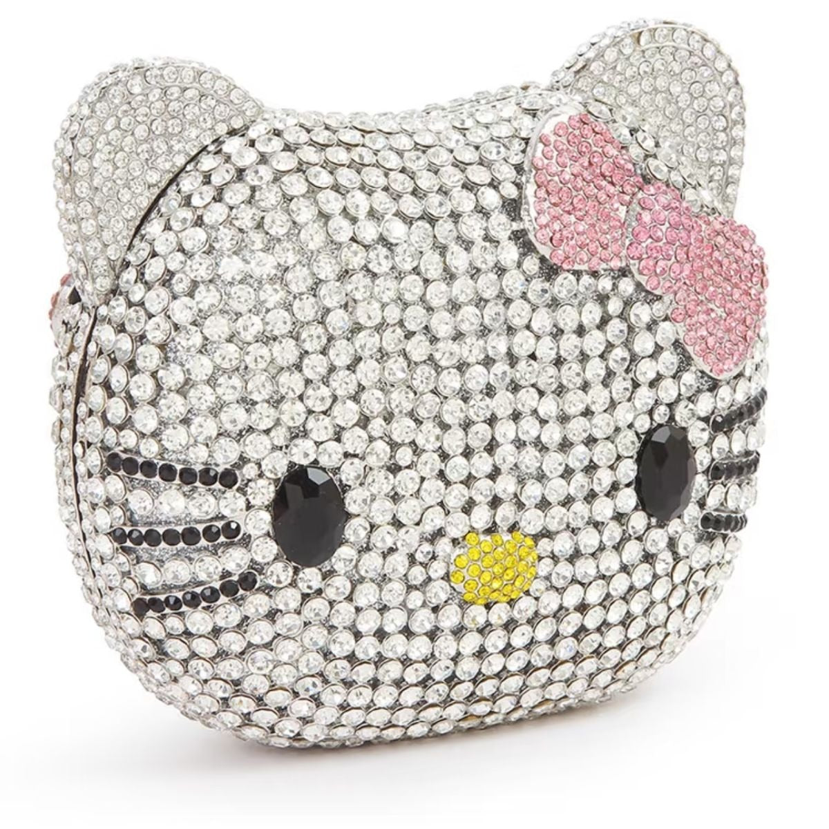 Hello Kitty Rhinestone Evening Bag, Handmade Full Crystal Crossbody Chain Purse