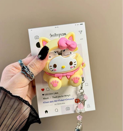 HelloKitty Cute  Fox Cosplay Airpods Case With Charm