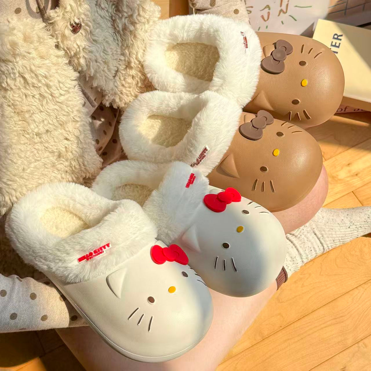Hello Kitty Cozy Plush Slippers 🎀