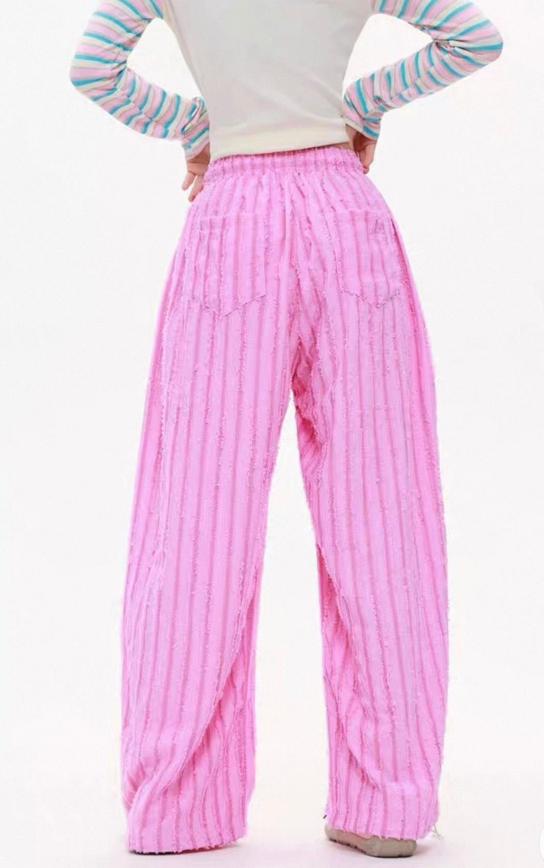 Hello Kitty Sweet Rebel Distressed Stripe Pants