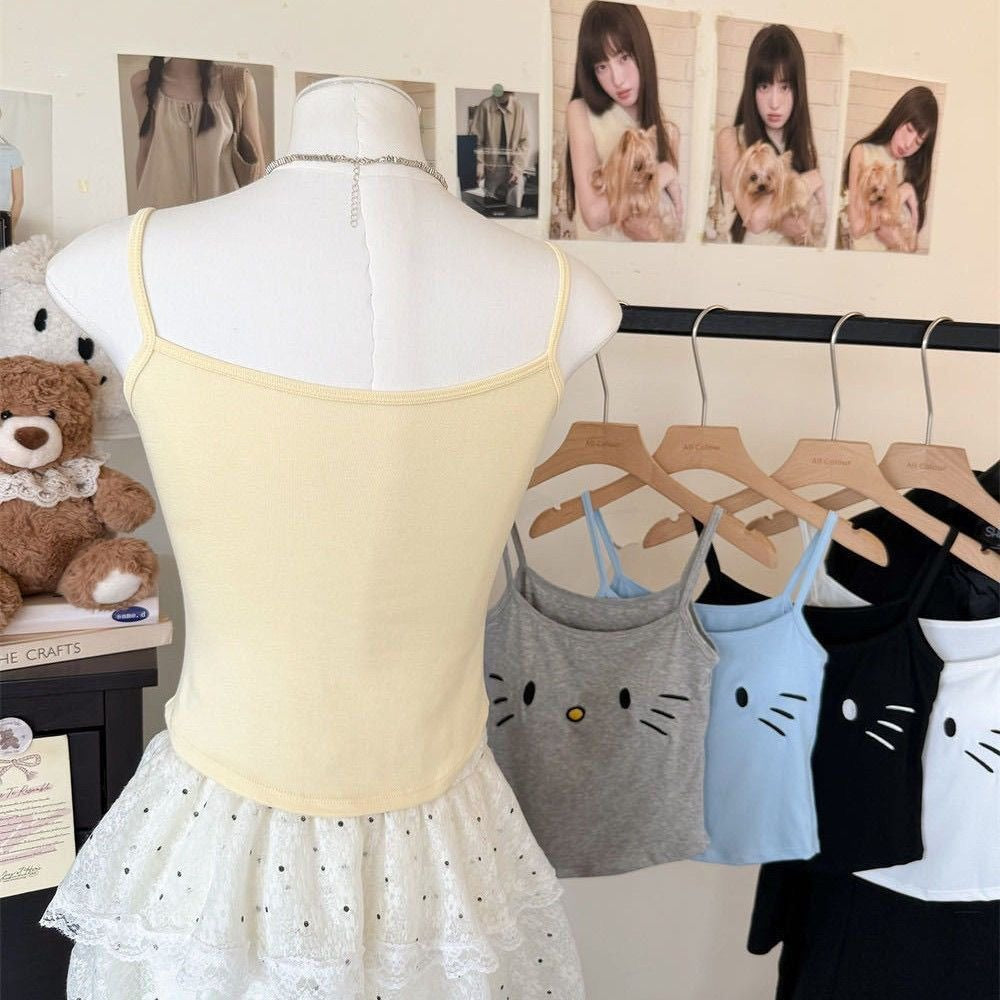 Hello Kitty Print Cami Top with Built-in Bra