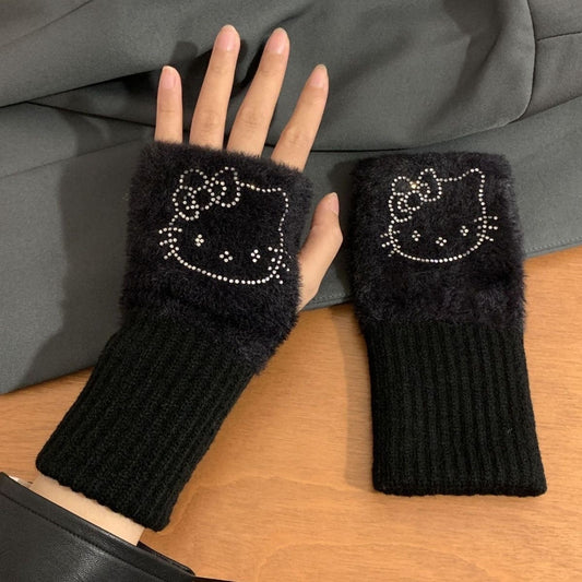 Shine Kitty Fingerless Gloves