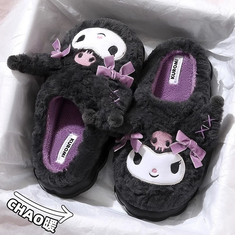 Kuromi & My Melody Fluffy Slippers