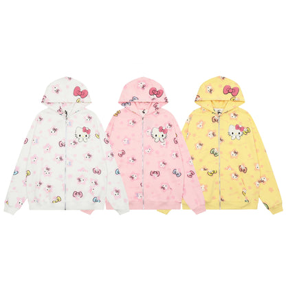 HelloKitty Oversize Sweet Patterned Hoodie