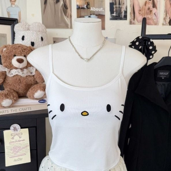 Hello Kitty Print Cami Top with Built-in Bra