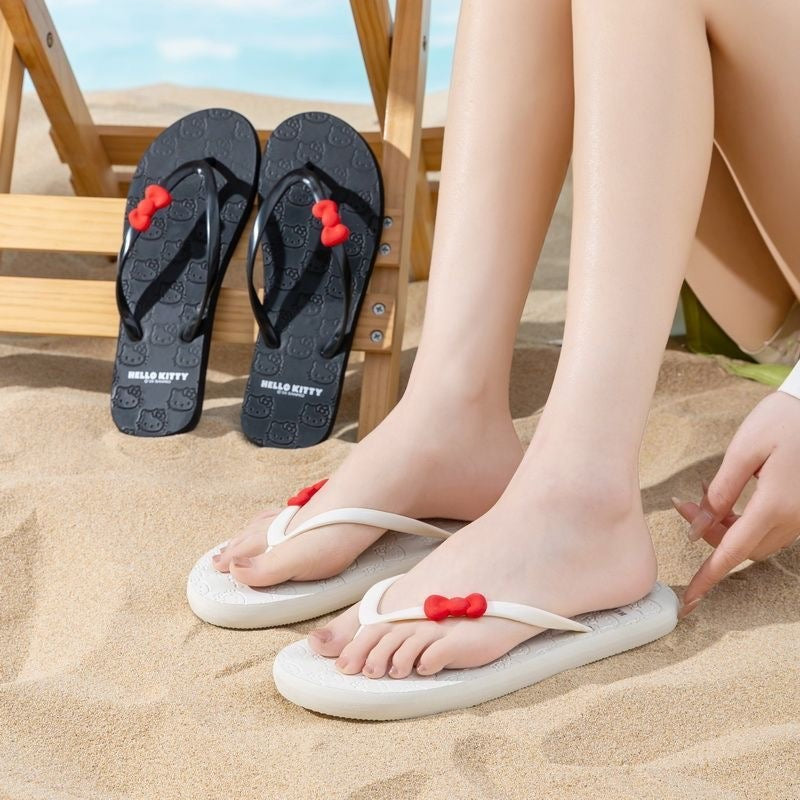 Hello Kitty 3D Red Bow Summer Beach Flip Flops