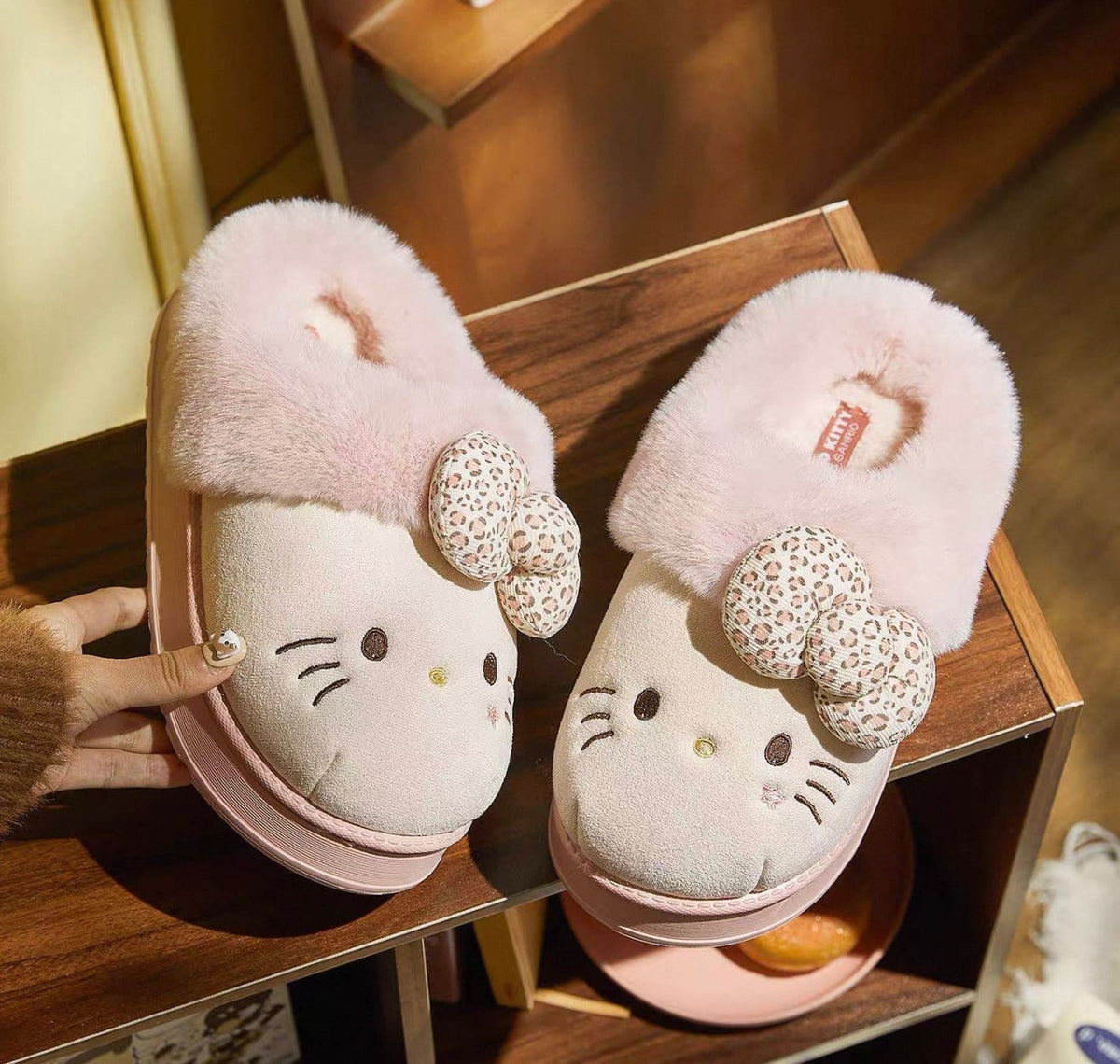 Hello Kitty Fuzzy Slippers – Cozy & Cute Indoor/Outdoor Wear