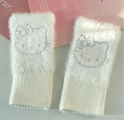 Shine Kitty Fingerless Gloves