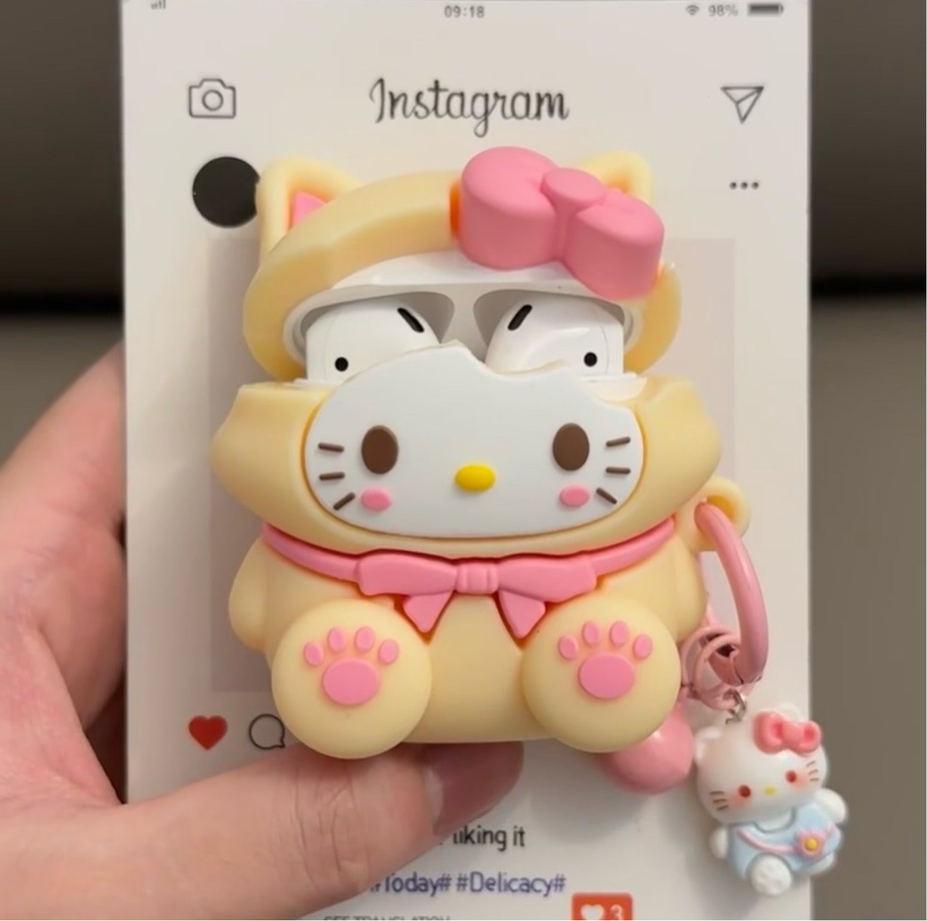 HelloKitty Cute  Fox Cosplay Airpods Case With Charm