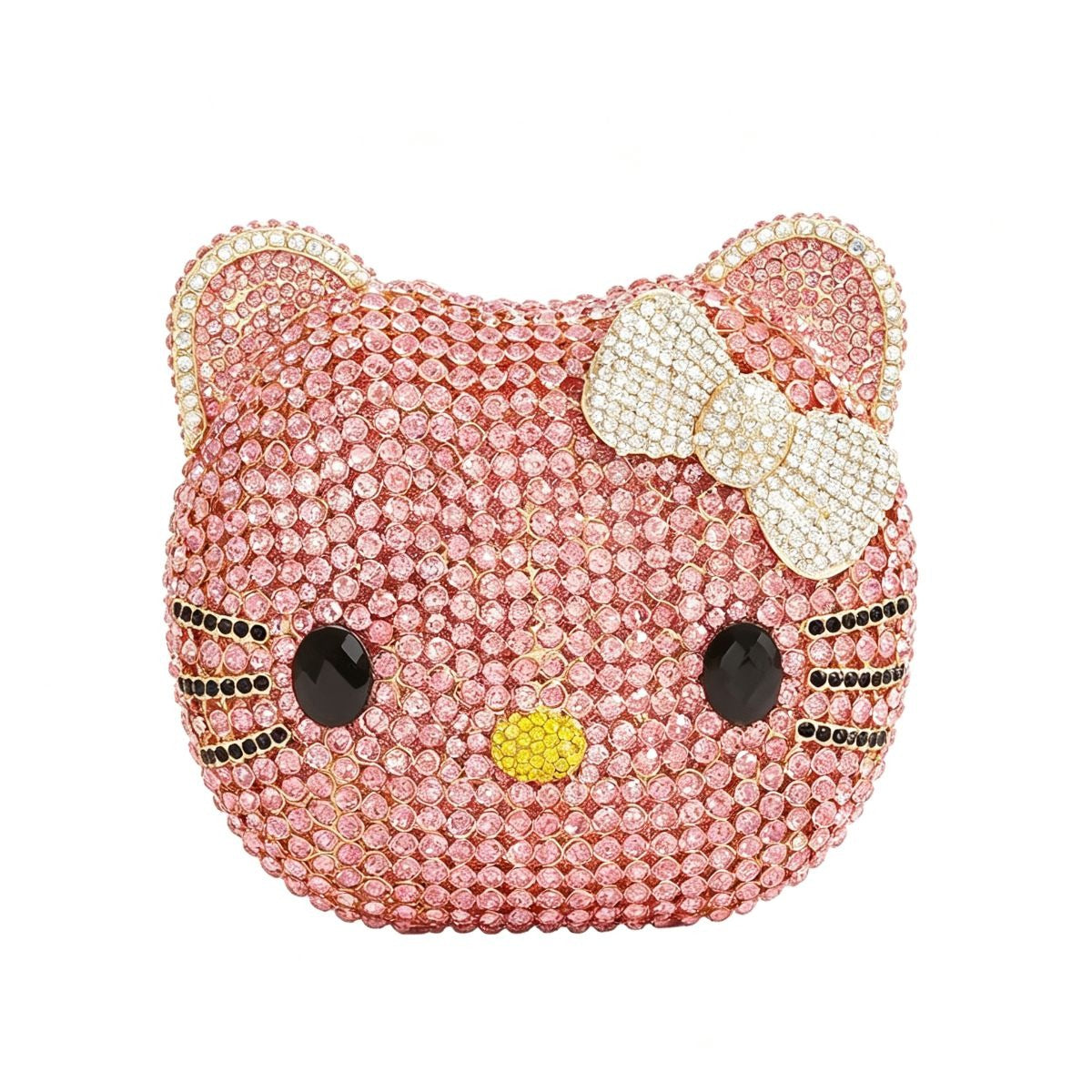 Hello Kitty Rhinestone Evening Bag, Handmade Full Crystal Crossbody Chain Purse