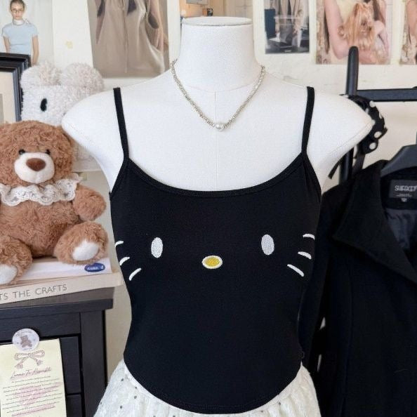 Hello Kitty Print Cami Top with Built-in Bra