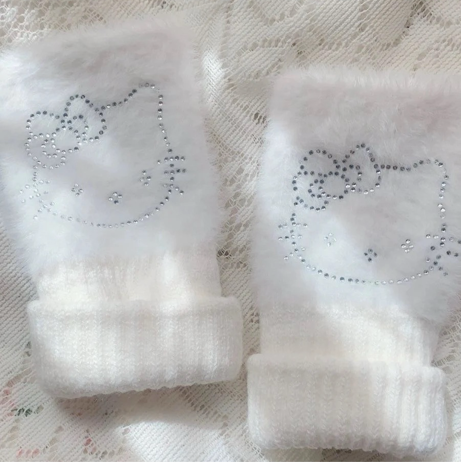 Shine Kitty Fingerless Gloves