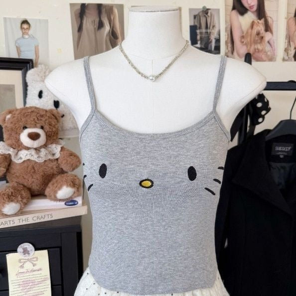 Hello Kitty Print Cami Top with Built-in Bra