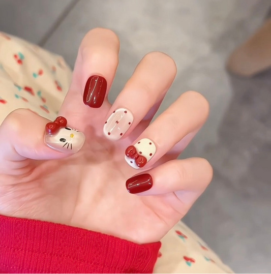 Hello Kitty Cat Eye Press-On Nail Set