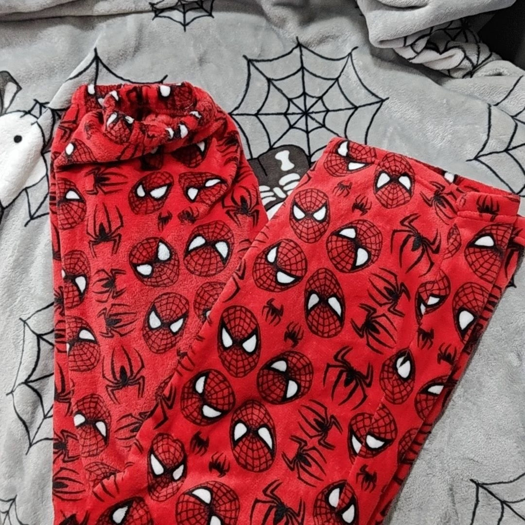 HelloKitty&Spiderman Fluffy Fleece Warm Pajamas Pants