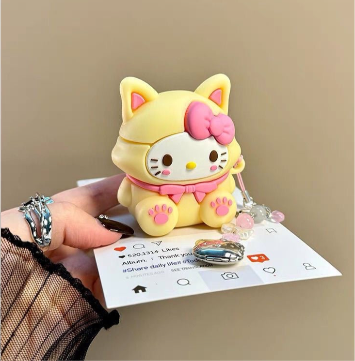 HelloKitty Cute  Fox Cosplay Airpods Case With Charm