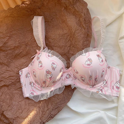 Hello Kitty Lace Trim Lingerie Set