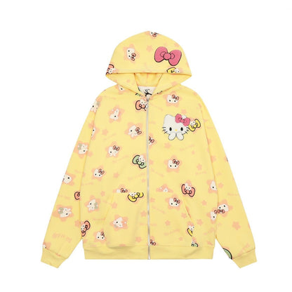 HelloKitty Oversize Sweet Patterned Hoodie