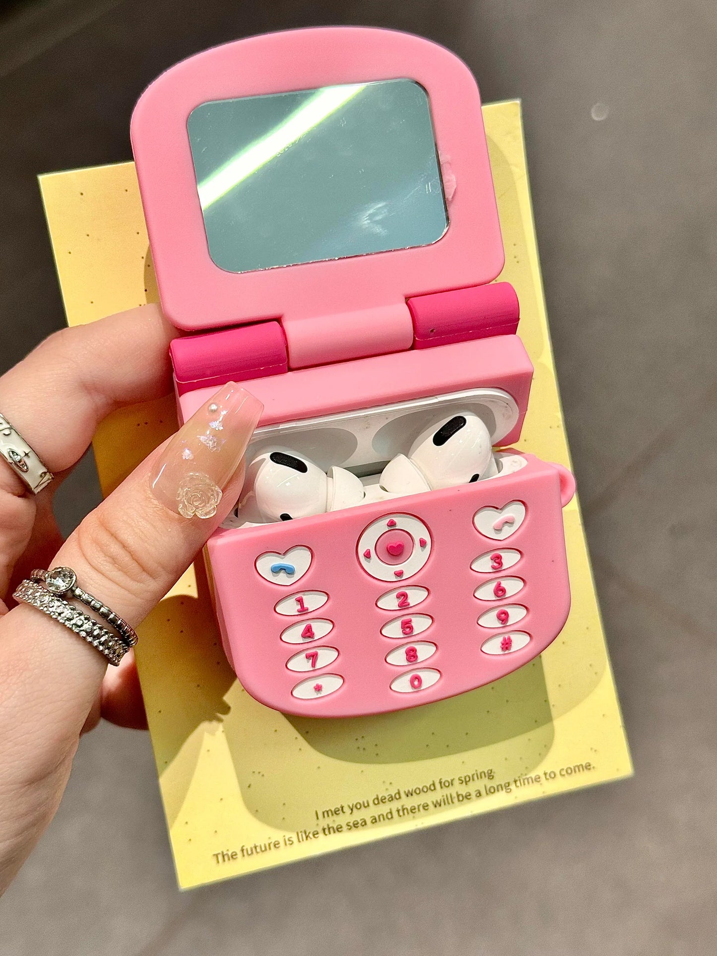 Hello Kitty Pink Phone-Shaped Silicone AirPods Case