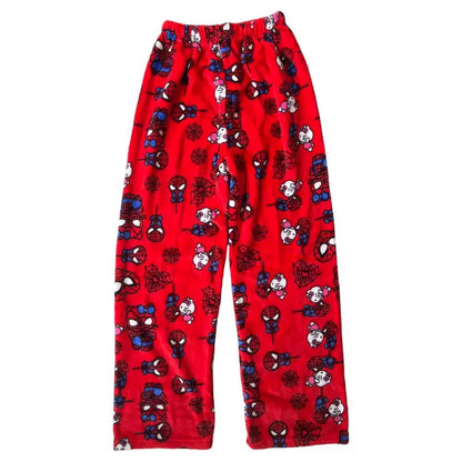 HelloKitty&Spiderman Fluffy Fleece Warm Pajamas Pants