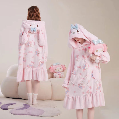 MyMelody Coral Fleece Robe